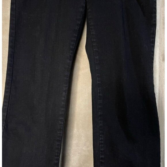 Lee Womens Black Relaxed Fit Straight Leg Jeans Denim Size 10 Petite 5 Pocket - Picture 11 of 13